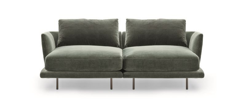 The fashionable Royal Sofa designed by Gabriele E Oscar Buratti for Ditre Italia in slate - Front View